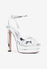 Divine 130 Platform Sandals in Metallic Leather