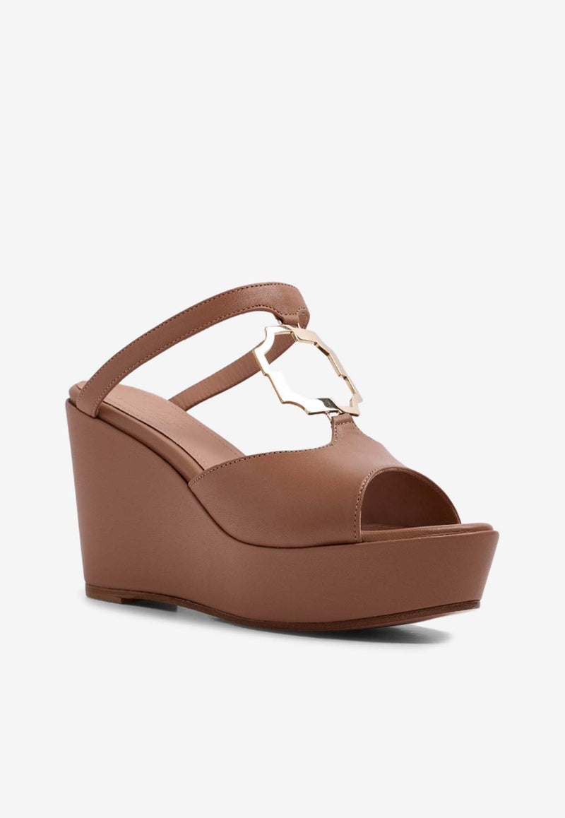 Elie 95 Wedge Sandals in Leather