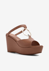 Elie 95 Wedge Sandals in Leather