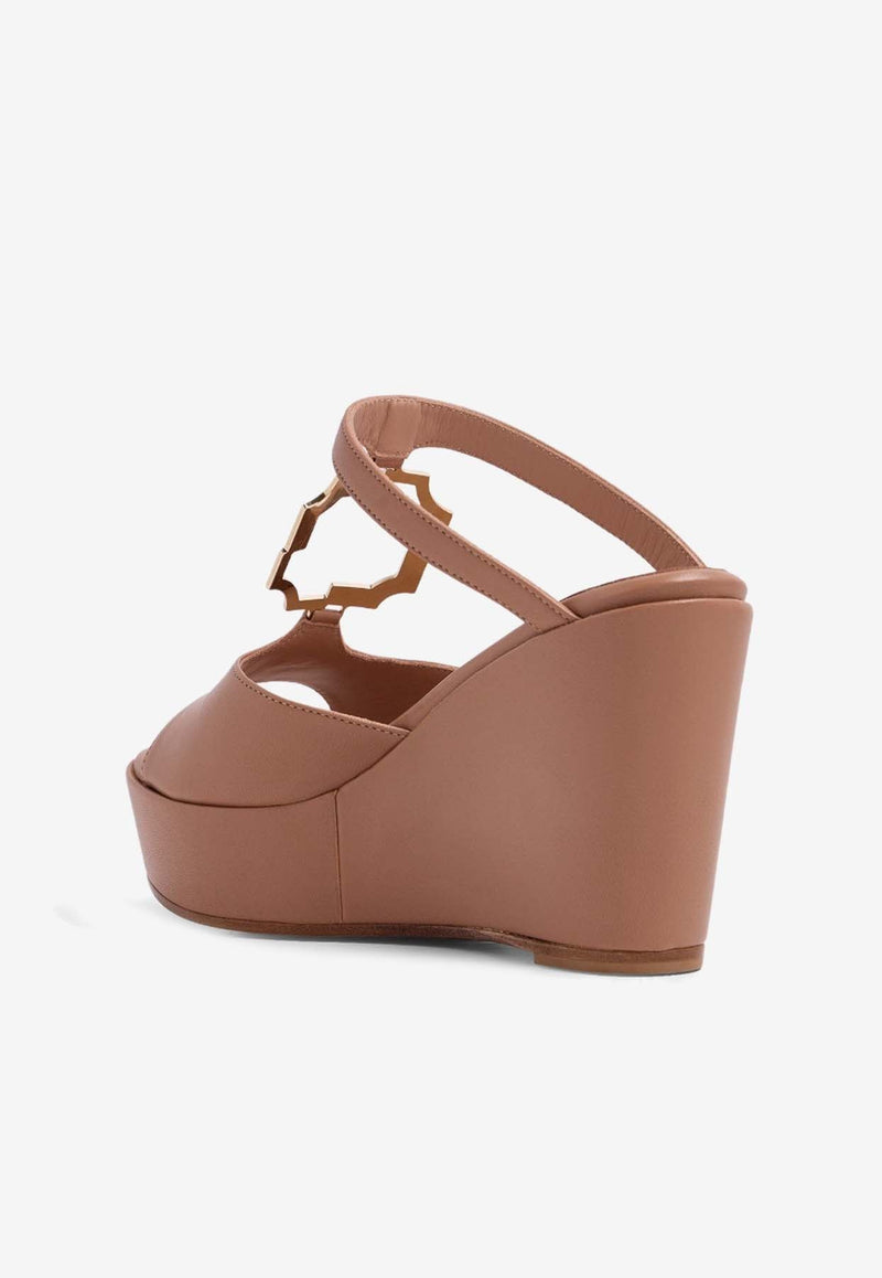 Elie 95 Wedge Sandals in Leather