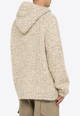 Wool-Blend Knitted Hooded Sweater