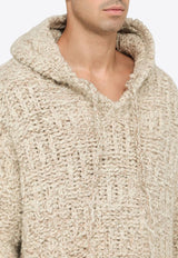 Wool-Blend Knitted Hooded Sweater