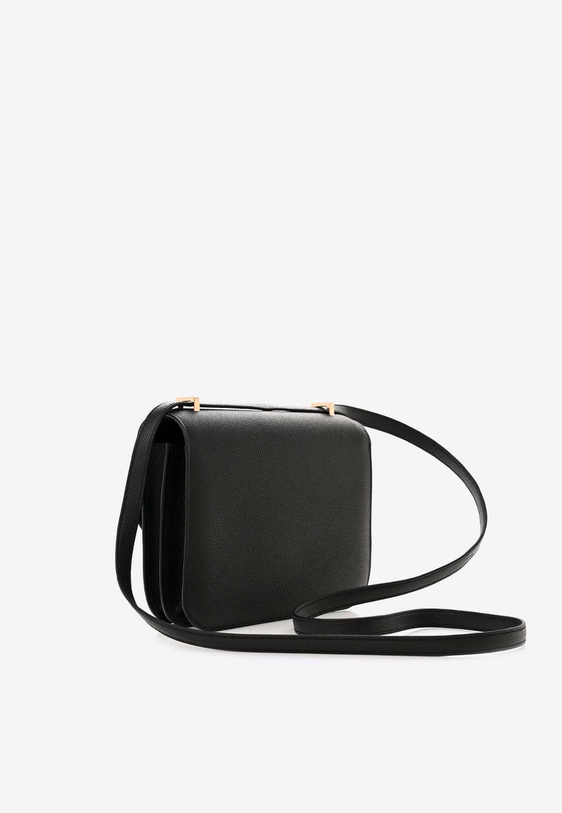 Constance 18 in Black Epsom Leather with Rose Gold Hardware