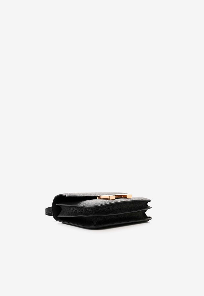 Constance 18 in Black Epsom Leather with Rose Gold Hardware