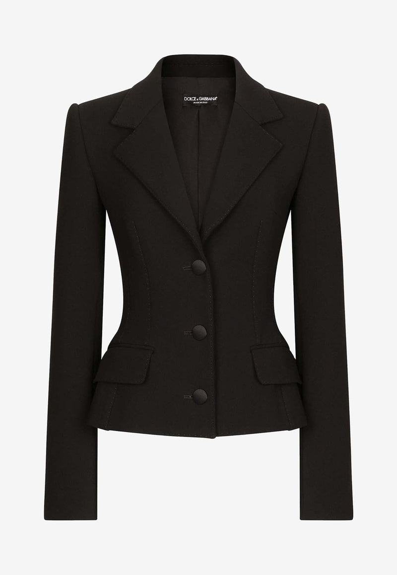 Single-Breasted Tailored Wool-Blend Blazer