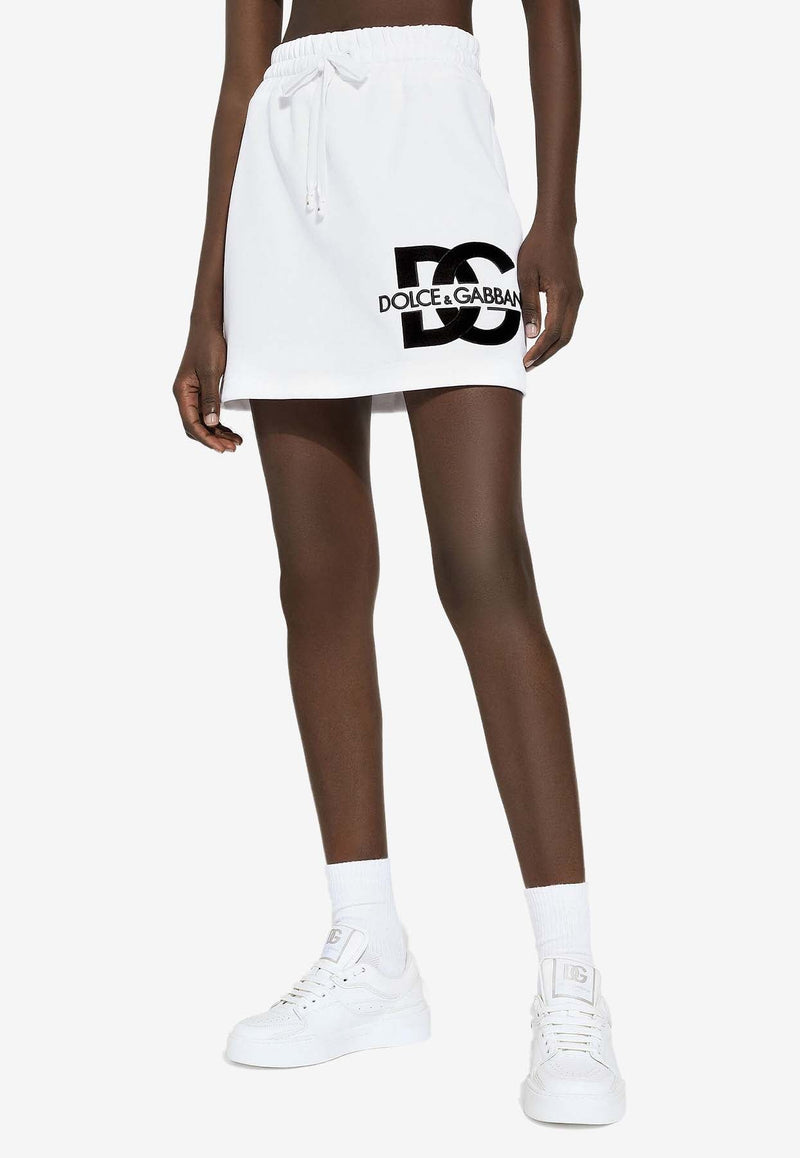 Logo-Embroidered Jersey Mini Skirt