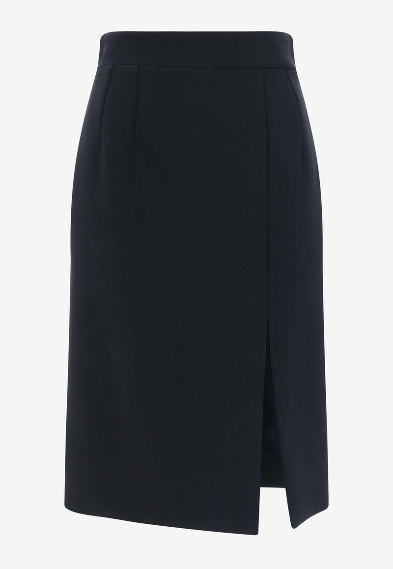 Wool-Blend Knee-Length Skirt
