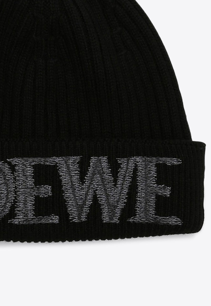 Embroidered Logo Wool Beanie