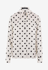 Polka Dot Print Silk Shirt