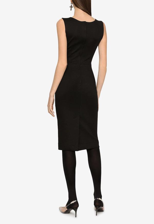 Milano Rib Midi Dress with DG Logo