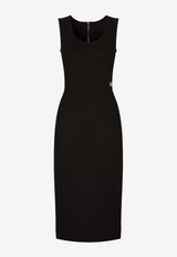 Milano Rib Midi Dress with DG Logo