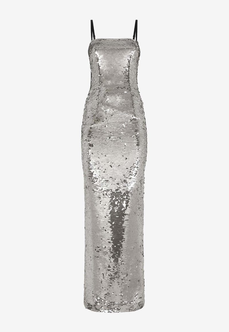 Sequined Sleeveless Maxi Dress