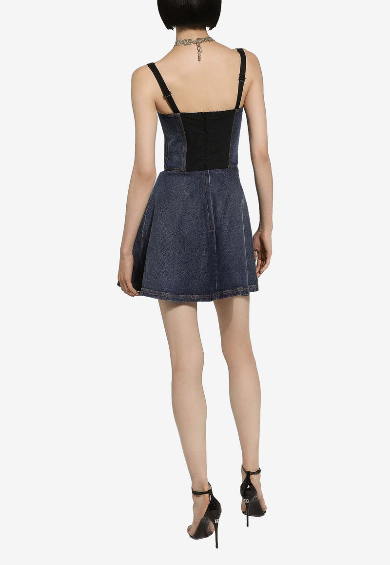 Corset Mini Denim Dress