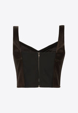 Sleeveless Satin Corset Top