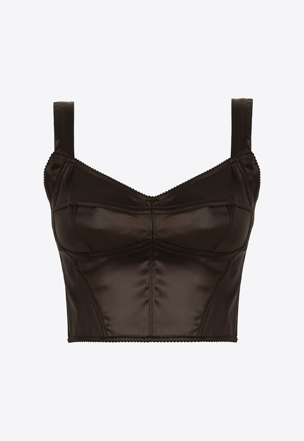 Sleeveless Satin Corset Top