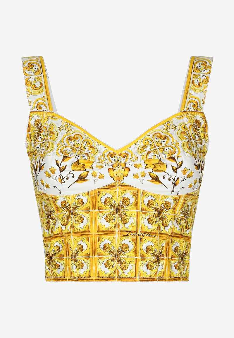 Majolica Print Corset Top