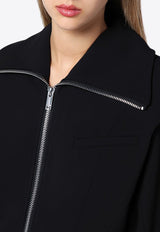 Wide-Collar Zip Jacket