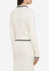 Cable-Knit Polo T-shirt