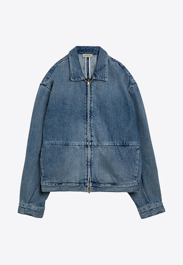 Zip-Up Vintage Denim Jacket