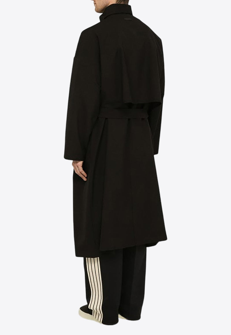 High-Neck Wool Trench Coat