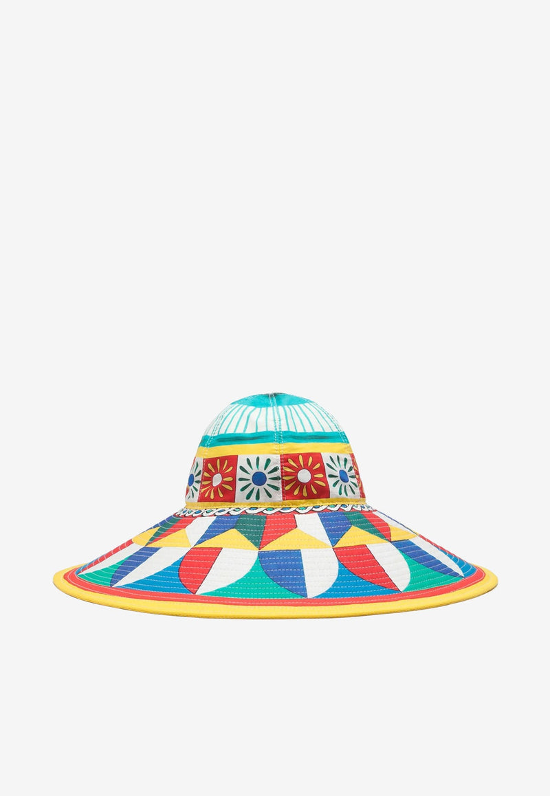 Geometric Print Sun Hat