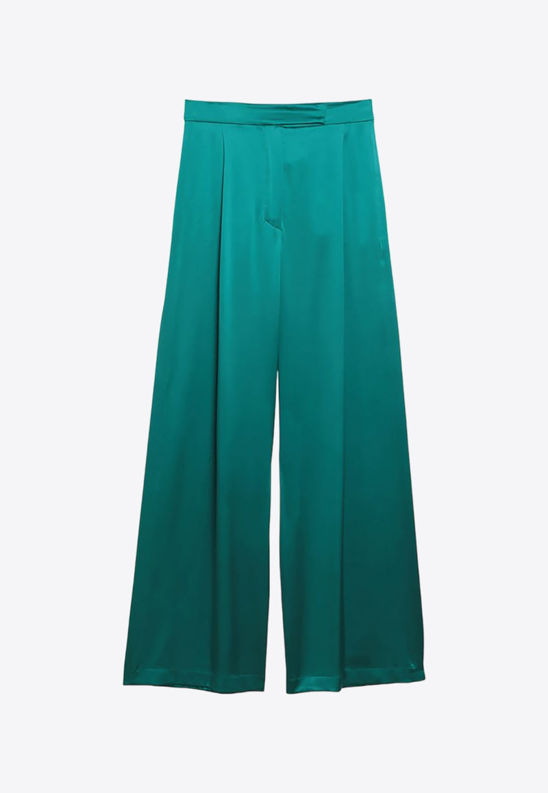 Wide-Leg Silk Pants