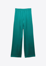 Wide-Leg Silk Pants