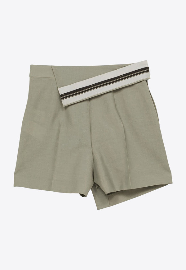 High-Waist Asymmetric Mini Shorts