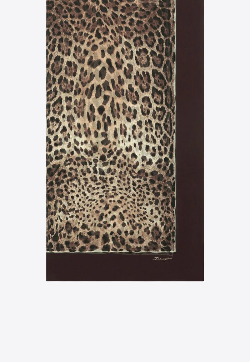 Leopard Print Silk Twill Scarf