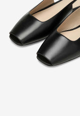 Slingback Flats in Smooth Leather