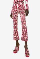 Majolica Print Cropped Pants