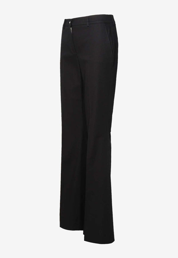 Flared Pleat-Front Pants