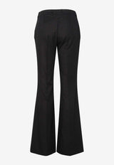 Flared Pleat-Front Pants