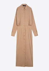 Striped Viscose Maxi Shirt Dress