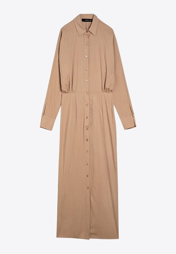 Striped Viscose Maxi Shirt Dress