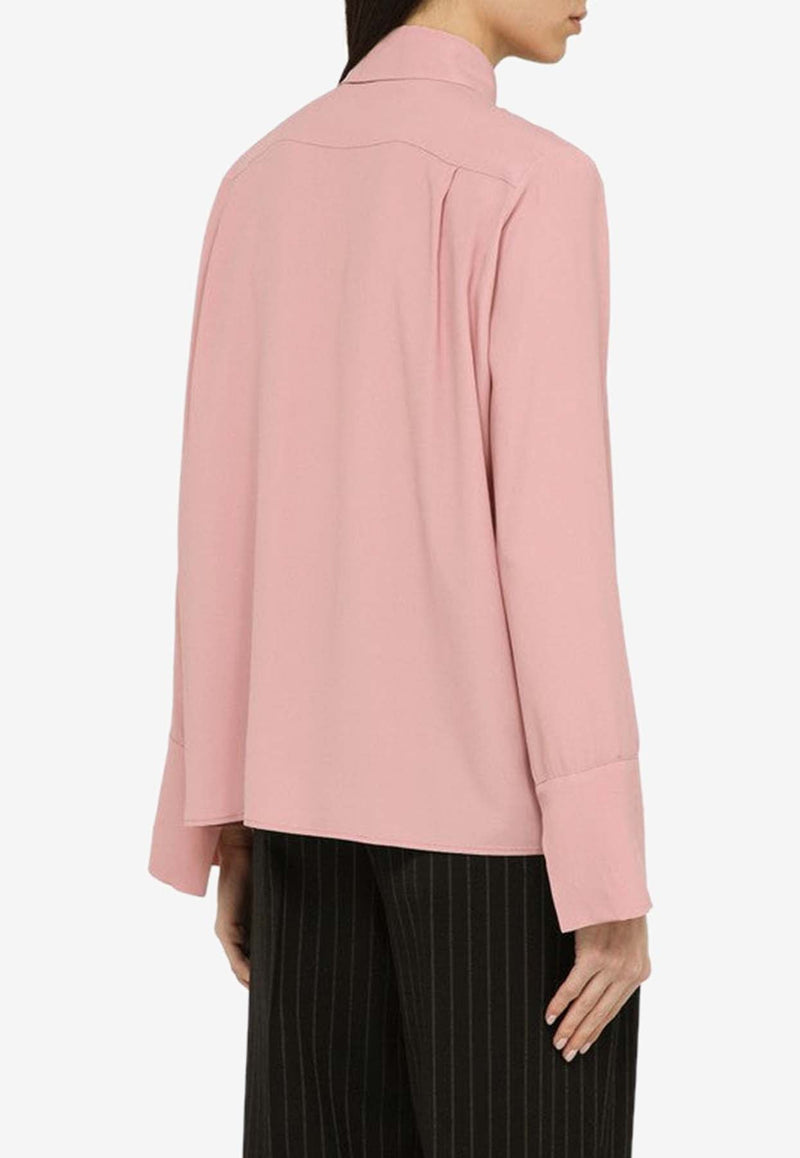 Silk-Blend Long-Sleeved Shirt