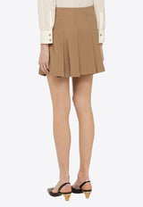 Flounced Pleated Mini Skirt