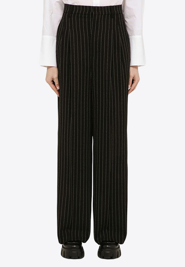 Wool Pinstripe Tailored Pants