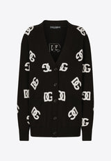 Logo Intarsia Wool Cardigan