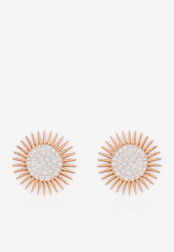 Soleil Collection Earrings in 18-karat Rose Gold with White Diamonds