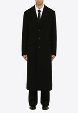 Single-Breasted Wool Long Coat