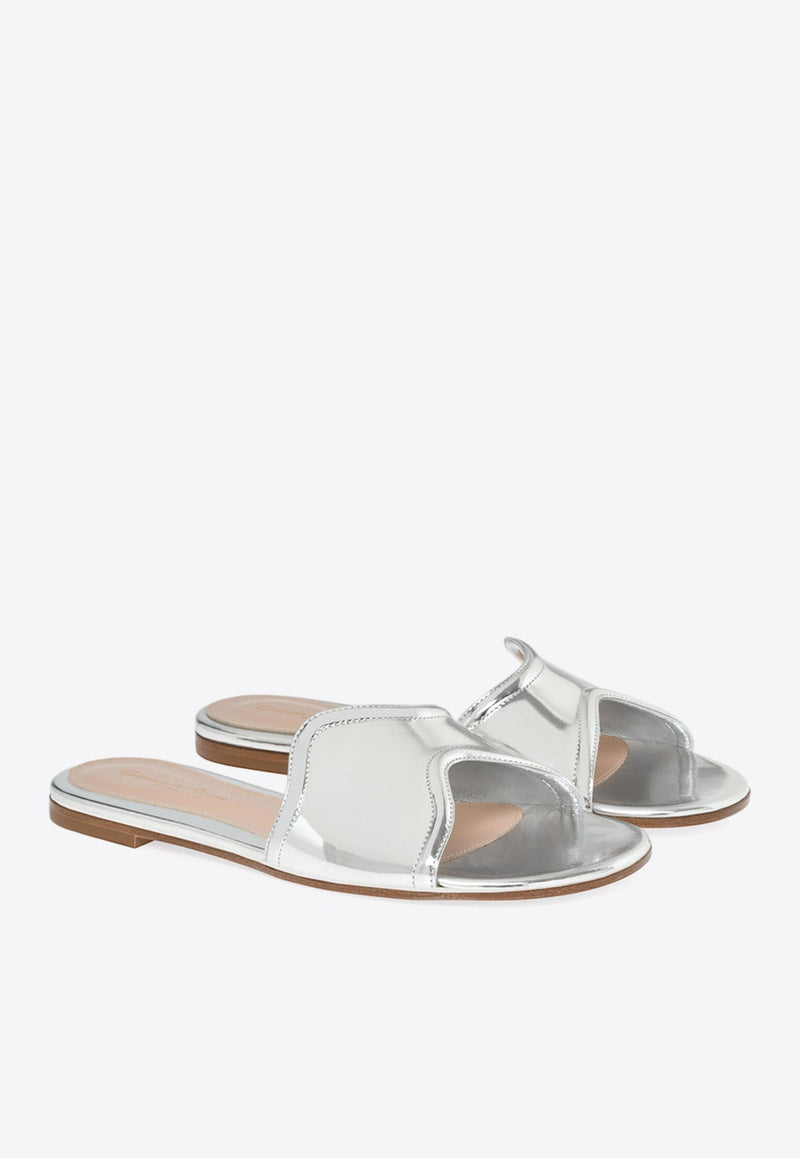 Lucrezia Metallic-Leather Slides