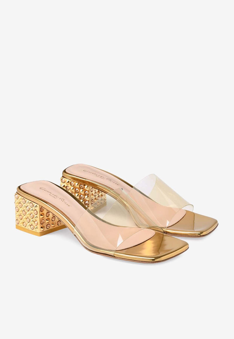 Kara 45 Crystal and Stud Embellished Mules