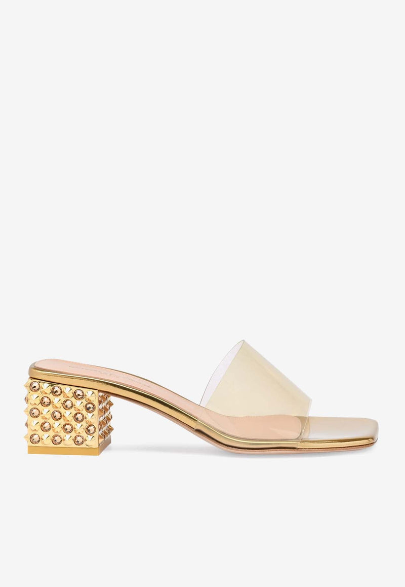 Kara 45 Crystal and Stud Embellished Mules