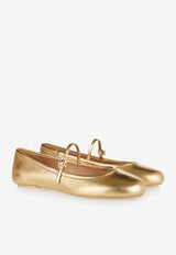 Carla Ballet Flats in Metallic Leather