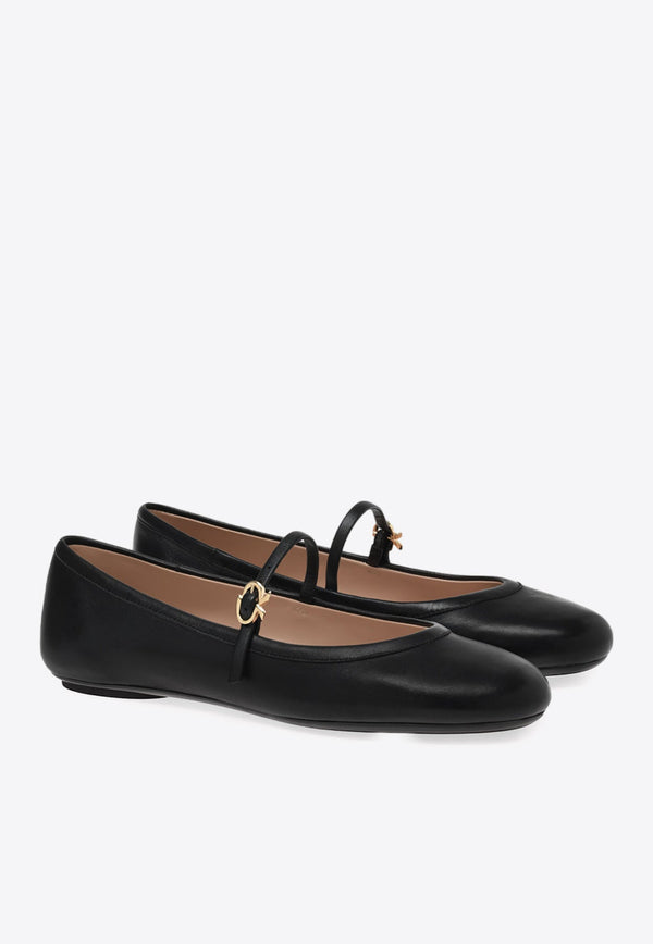 Carla Leather Ballerina Shoes