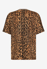 Logo Plaque Leopard Print T-shirt