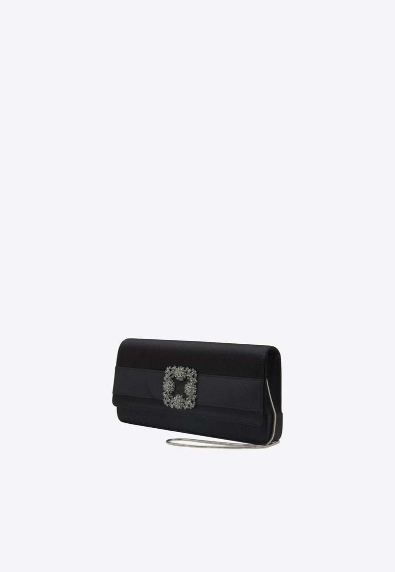 Gothisi CLC Crystal Buckle Satin Clutch