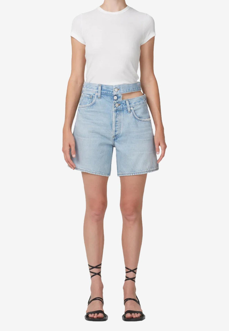 Broken Waistband Denim Shorts