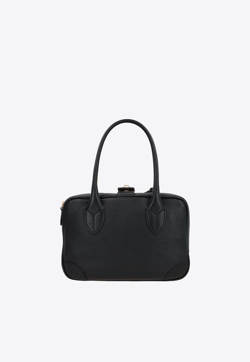 Vita Grained Leather Top Handle Bag